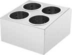 DYNAMI Stainless Steel Kitchen Utensil Holder with 4 Compartments,Commercial Silverware Sorter Silverware Utensil Holder,Perforated Caddy Drying Rack Flatware Organizer Countertop,for Buffets