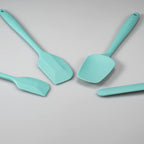 4 Piece Silicone Spatula Set, Flexible Heat Resistant Non-scratch Baking Cooking Rubber Spatulas with Stainless Steel Core, Aqua Sky