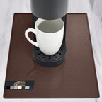 GORILLA GRIP Silicone Coffee Mat, Espresso Drink Bar Station Accessories, Waterproof Heat-Resistant Dish Drying Mats, Stay in Place on Kitchen Counter, Home Kitchen Decor Essentials, 10x14, Brown