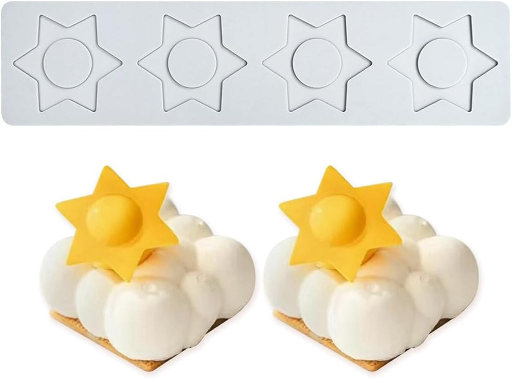 TUKE Star Lace Mat Silicone Mold For Chocolate Epoxy Resin Cake Topper Sugar Craft Baking Cake Lace Decoration Tool DIY Wedding (G_ Star)