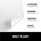 GORILLA GRIP Silicone Coffee Mat, 18x28, Espresso Drink Bar Station Accessories, Waterproof Heat-Resistant Dish Drying Mats, Stay in Place on Kitchen Counter, Home Kitchen Decor Essentials, White