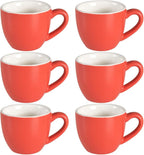 homEdge Mini Procelain Espresso Cup, 3 Ounces / 90 ml Tiny Coffee Mugs Demitasse for Espresso, Tea- Red