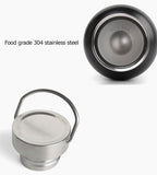 Mother of Pearl Design Stainless Steel Water Bottle 17 oz Leakproof Screw Cap Metal Handle Lid Wide Mouth Double Wall Vacuum Insulated Travel Sport Water Flask Thermo Mug (Crane Pine White)