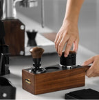 MHW-3BOMBER Espresso Tamping Station, 4 in 1 Walnut Espresso Organizer Box with Magnetic Drawer for Storage 51-58mm Espresso Tamper,Distributor,Portafilter and Espresso Accessories,CH6718