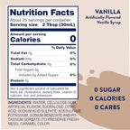 Jordan's Skinny Syrups Sugar Free Coffee Syrup, Vanilla Flavor Drink Mix, Zero Calorie Flavoring for Chai Latte, Protein Shake, Food and More, Gluten Free, Keto Friendly, 25.4 Fl Oz, (Pack of 6)