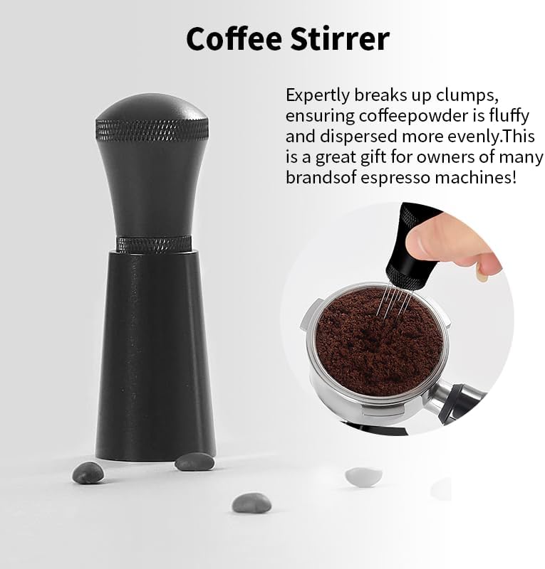 51mm Espresso Accessories Kit, Spring Loaded Calibrated Tamper,mat，WDT Tool，Dosing Funnel，Puck Screen kit，Basket Removal Tool ，Cleaning ClothSet， Fits Espresso Coffee Machines and 51 mm Portafilters