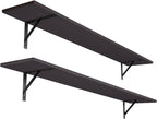 DINZI LVJ Long Wall Shelves, 55.1Inch Wall Mounted Shelves Set of 2, Extra Large Floating Storage Ledges with Sturdy Metal Brackets for Living Room, Bathroom, Bedroom, Kitchen, Espresso