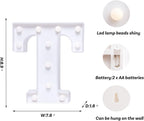 Foaky LED Letter Lights Sign Marquee Light Up Letters Sign for Night Light Wedding/Birthday Party Battery Powered Christmas Lamp Home Bar Decoration(T)