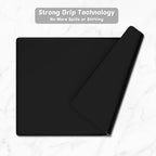 Rnivvi Silicone Coffee Mat, 16" x 24" Waterproof Raised Edge Coffee Bar Mats for Espresso Machine Station Accessories, Heat Resistant Dish Drying Pad for Kitchen Counter, Rubber Bar Decor Pad, Black