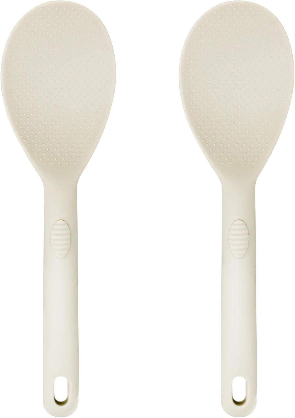 Silicone Rice Paddle Set – 2-Piece Set of Spoon Spatulas for Non-Stick Cookware – Kitchen Tools and Accessories with Comfortable Handles, Heat-Resistant Utensils for Cooking and Baking – Cream