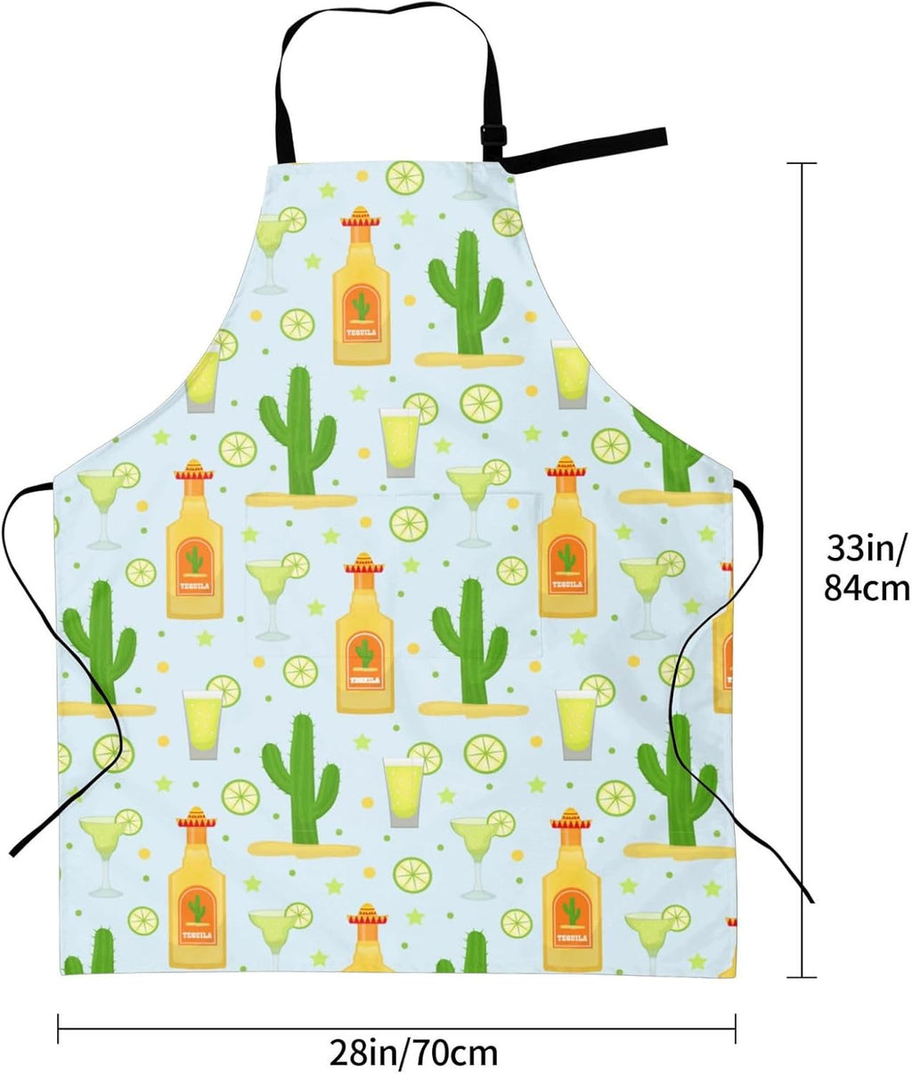 Flamingo Apron Baking Aprons Novelty Cooking Chef Gift Bbq Grilling With 2 Pockets Kitchen Apron
