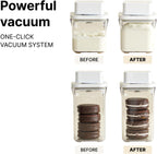 VAKUEN Premium Airtight Food Storage Containers & Vacuum Sealer Machine Starter Set, 4-piece Container with Sealer, 100% Leak Proof,Keep food fresh up to 5 times longer than non-vacuum strorage.