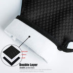 Kitchen Oven Gloves - Dual-Layer Heat Resistant Grilling Gloves, Silicone Oven Mitts with 5 Fingers, Waterproof Non-Slip Pot Holder for Barbecue, Cooking, Baking (Small, Black)