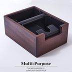 Wooden Espresso Knockout Box, 58mm Espresso Storage Box, Suitable For Storing 58mm Espresso Mashers, Dispensers, Natural Walnut Wood Masher Base (coffee)