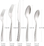 Flatware Set Silverware Set Cutlery Set Forged Stainless Steel 20 Piece Hammered Handle Service for 4
