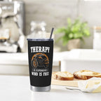 Therapy Is Expensive Wind Is Free Stainless Steel Tumbler 20 oz, Motorcycle Gifts for Men Travel Mug Cups, Birthday Gift for Motorcycle Lovers, Dad, Grandpa, Boyfriend