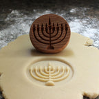 Wood Cookie Stamp, 2.5 Inch (Hanukah Menorah CS-084)