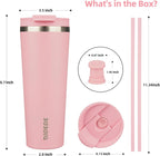 BJPKPK 26oz Tumbler With lid And Straw Stainless Steel Travel Coffee Mug Insulated Tumblers Cups,Light Pink
