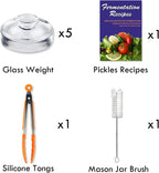 Artcome 5-Pack Glass Fermentation Weights with Easy Grip Handle and Unique Texture Design for Large Wide Mouth Mason Jars