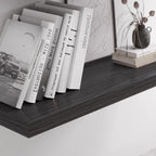 Floating Shelf, Set of 1 Wall Shelf, 24 in W x 12.75 in D x 2 in H Wooden Floating Wall Shelf with Invisible Brackets for Living Room/Bedroom/Bathroom/Kitchen Storage and Decor, Black Wood