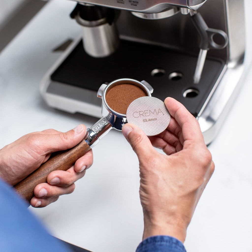 Crema Coffee Products 53.4mm Puck Screen for Barista Models | 1.7mm Thick 316L Steel Filter | Balanced Water Flow for Improved Extraction |Prevent Channeling & Reduce Maintenance|Durable,Easy to Clean