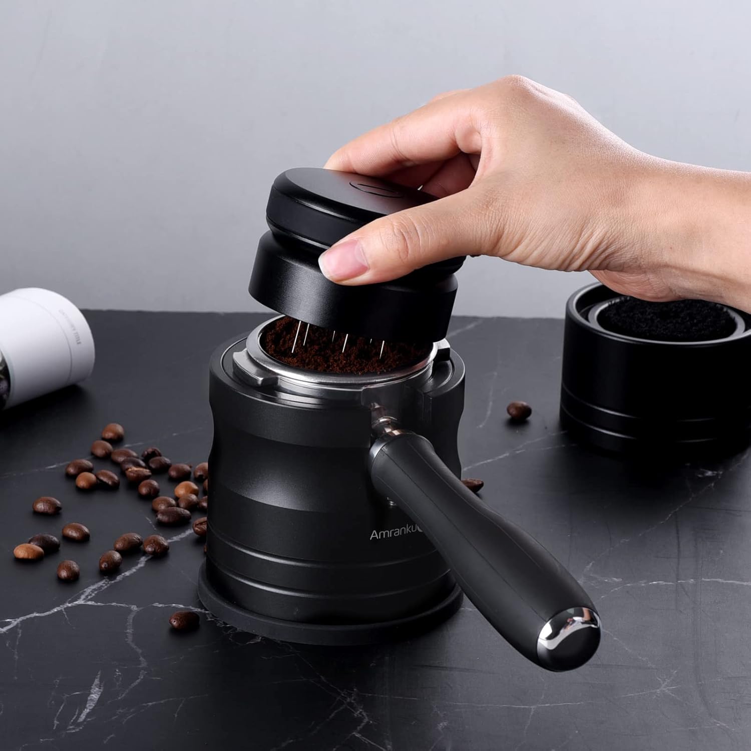 Coffee Portafilter Holder| Espresso Tamper Stand| Aluminum Alloy Espresso Holder| With Non-slip Base| Suitable For Most 58mm Coffee Machin Portafilter| (58mm, Black)