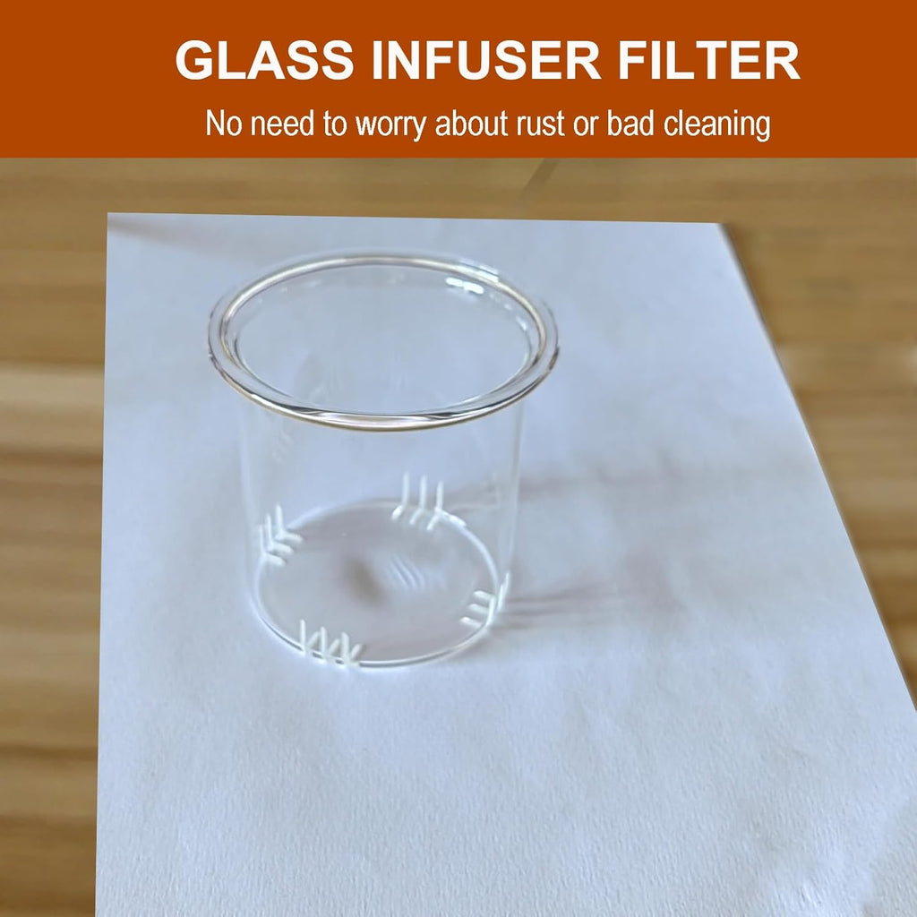 Glass Teapot Stovetop Safe, Heat-Resistant Clear Teapot with Removable glass Infuser, Loose Leaf and Blooming Tea Maker （20.3 OZ)