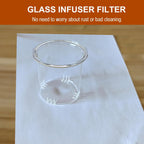 Glass Teapot Stovetop Safe, Heat-Resistant Clear Teapot with Removable glass Infuser, Loose Leaf and Blooming Tea Maker （20.3 OZ)