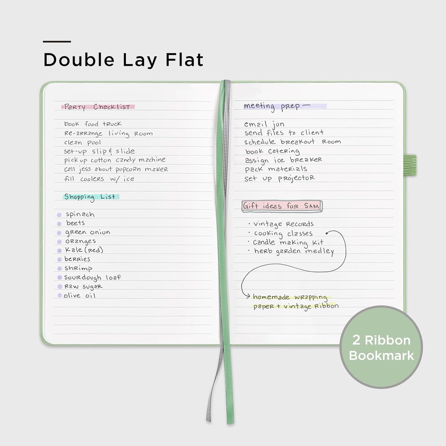 &And Per Se Lined Journal Notebook, 160 Pages, A5 5.7 x 8 inches College Ruled Thick Paper Notebook Journals for Writing, Hardcover Notebooks for Women Men Office School (1 Pack, Light Green)