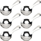 6-Piece Small Stainless Steel Spice Spoons - Canister Scoops for Condiments, Honey, Coffee, Tea, Salt, Jam, Mustard & Ice Cream