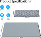 Silicone Coffee mat 24''x16'' – Non-Slip Bar Mat with Detachable Drying Layer for Espresso Machines, Countertops & Dish Racks