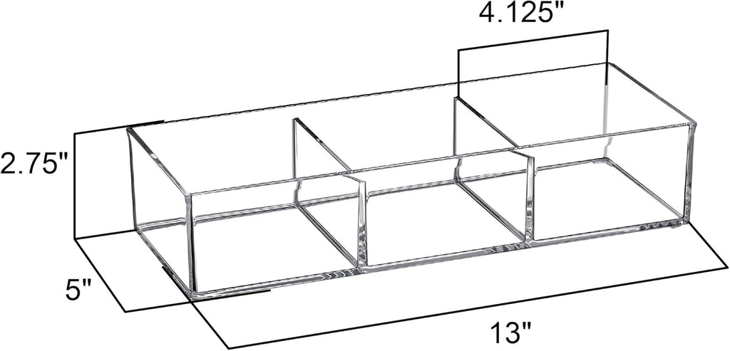 Amazing Abby - Deja Brew - Acrylic 3-Compartment Coffee Pod Holder, Large-Capacity Plastic Coffee Capsule Storage, BPA-Free and Shatter-Proof, Great for Use on Countertop or in Drawer