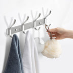 Wall Hooks Heavy Duty, 12 Inch Coat Rack Wall Mount with 4 Hooks, Silver Wall Hooks Hangers for Entryway, Bathroom - for Hanging Backpack, Bag, Coat, Purse, Hat, Towel, Clothes,2 Packs