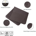 Silicone Dish Drying Mat for Multiple Usage,Easy clean,Eco-friendly,Heat-resistant Silicone Mat for Kitchen Counter or Sink,Refrigerator or Drawer Liner Coffee 5XL 36inches x 18inches