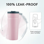 COKTIK 24oz Insulated Tumbler with Lid and Straw 2 Lids (Straw/Flip) Iced Coffee Cup Reusable Stainless Steel Travel Mug Water Bottle Cupholder Friendly for Women Men Her Him (Blush)