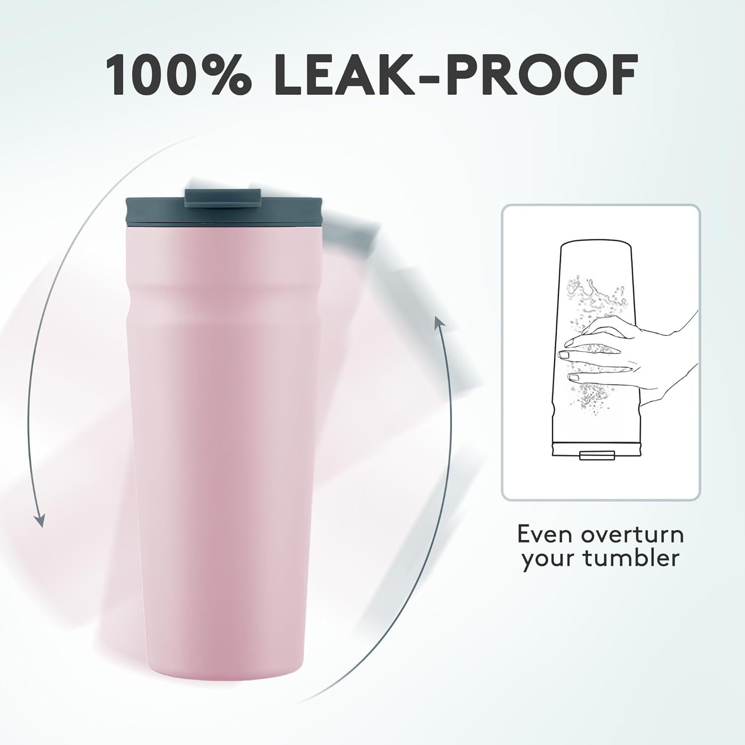 COKTIK 24oz Insulated Tumbler with Lid and Straw 2 Lids (Straw/Flip) Iced Coffee Cup Reusable Stainless Steel Travel Mug Water Bottle Cupholder Friendly for Women Men Her Him (Blush)