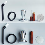 51mm Espresso Tamper Set, 5PCS Coffee Tamper Kit with WDT Tool, Coffee Stirrer, Dosing Funnel, Puck Screen 51mm Espresso Accessories Tampers Kit (Silver)