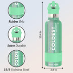 Coldest Insulated Water Bottle with Straw Lid - Stainless Steel Metal Insulated Bottle for Men & Women (Green Aurora Glitter, 21 oz)