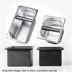 Espresso Coffee Knock Box, Large Coffee Coffee Grounds Knock Box Container Coffee Machine Accessories, Stainless Steel Coffee Bin Grind Knock Out Box with Removable Knock Bar and Non Slip Base