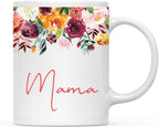 Andaz Press 11oz. Mother's Day Ceramic Coffee Tea Mug Gift, Fall Autumn Burgundy Orange Peach Flowers Roses Florals, Mama, 1-Pack
