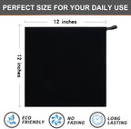 Kitinjoy 100% Cotton Kitchen Dish Cloths, 6 Pack Waffle Weave Dish Towels Ultra Soft Absorbent Quick Drying Dish Rags, 12 X 12 Inches, Black