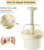 Moon Cake Mold Set Cookie Stamp 5pcs 100g Stamps, Thickness Adjustable DIY Cookie Press Decoration Cake Mold Hand Cutter Set