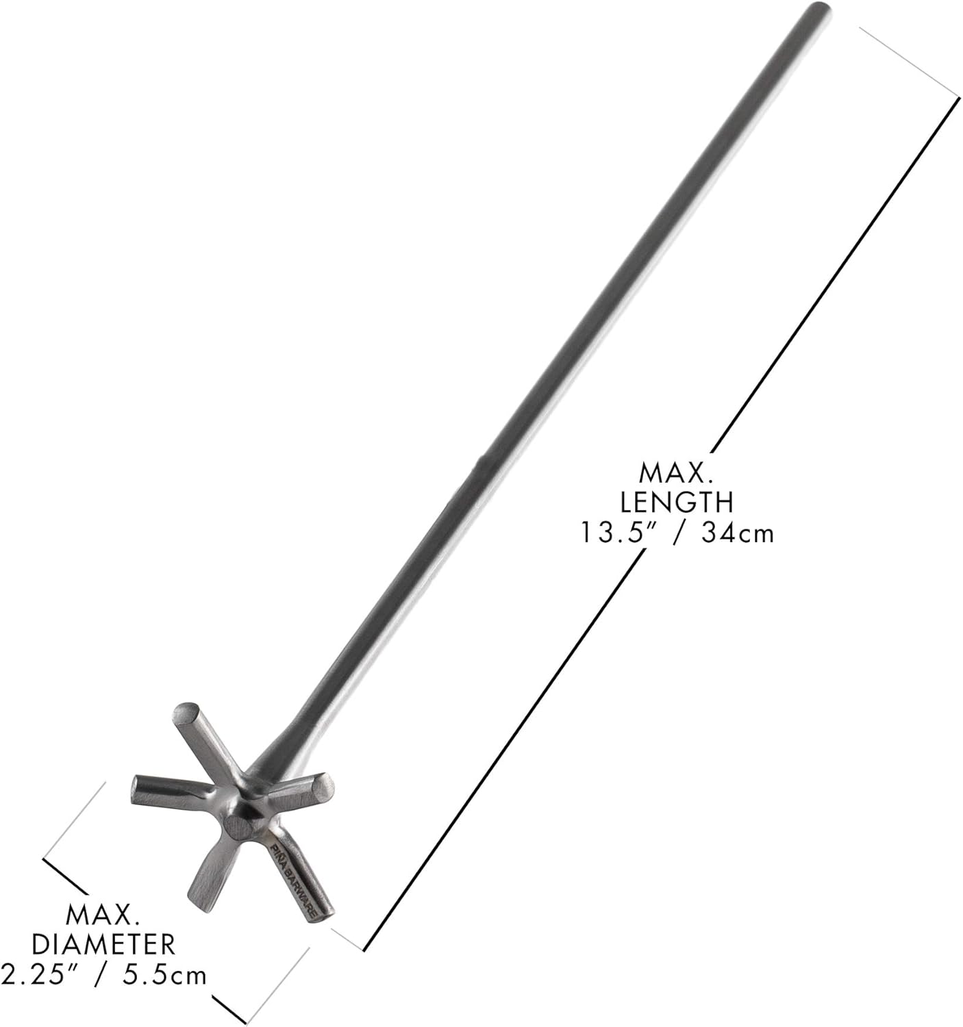 Piña Barware Swizzle Stick Stirrer - Stainless Steel with Smooth Matte Finish (One Swizzle Stick)