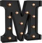 Foaky Black LED Letter Lights for Room Decor - Bedroom Wall Decor, Alphabet Lights for Home, Wedding, Party - Battery Operated （M）