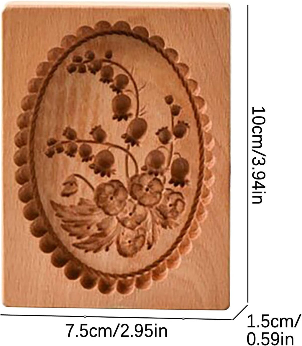 Wooden Cookie Biscuit Mold, 3D Baking Mold, Embossing Craft Decorating Baking Tool, Suitable for Halloween Thanksgiving Christmas Kitchen DIY (Violet 10 * 10 * 2)