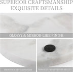 Koville African Natural Marble Cutting Board for Kitchen, 11inch Round Hand Crafted Marble Slab for Cheese, Charcuterie, Pastry Board - Wedding Gift, House Warming Gift(OYSTER WHITE)