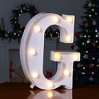Foaky LED Letter Lights Sign Marquee Light Up Letters Sign for Night Light Wedding/Birthday Party Battery Powered Christmas Lamp Home Bar Decoration(G)