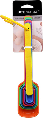 Plastic Measuring Spoons 8-Piece,Assorted Colors
