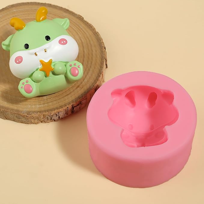 1 Pcs Zodiac Dragon Chocolate Silicone Mold, Cartoon Animals Fondant Molds, for Theme Party Kitchen Baking Cake Decoration Making Bread Biscuit Mousse Pudding Resin Clay Work Plaster Bath Ball