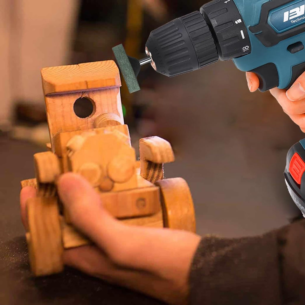 Mesee 39Pcs Rubber Polishing Bit Set, Assorted Grinding Head Buffing Wheel 13 Sizes Buffer Abrasive Bits 3mm Mandrel Bullet Cylinder Disc Shaped Polishing Burrs Bit Kit for Rotary Tools - Green